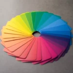 a circle of different colors on a table