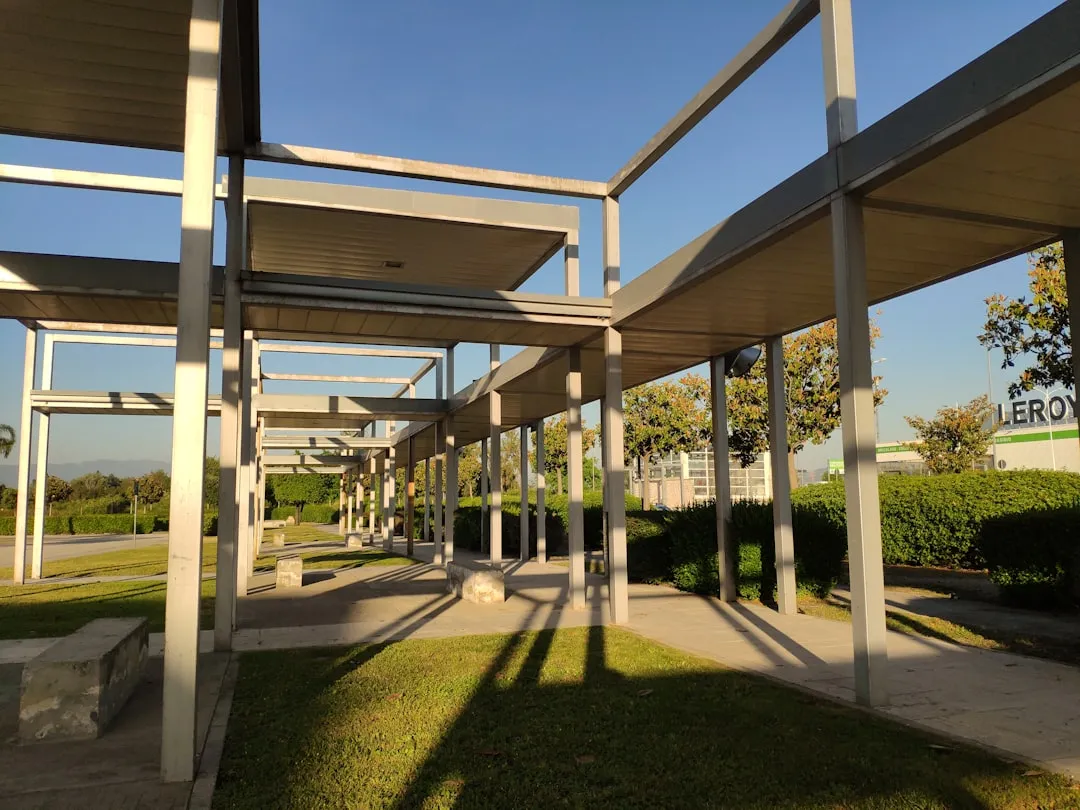 a building with a glass roof