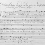 Handwritten musical score with lyrics