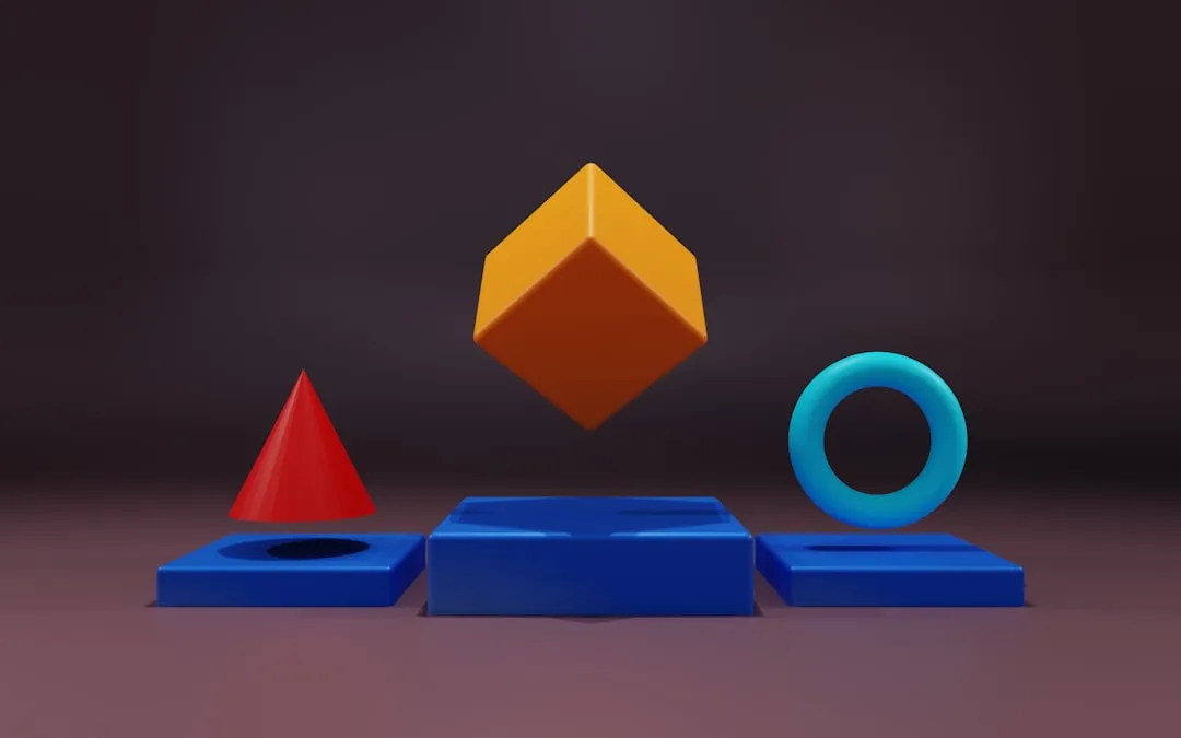 a group of colorful objects sitting on top of a table